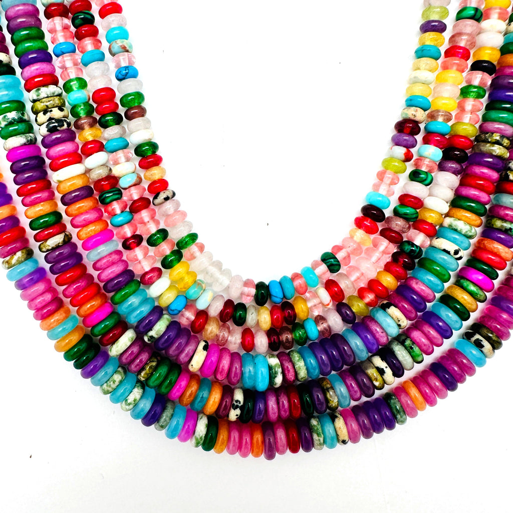 Mixed Gemstone Rondelles