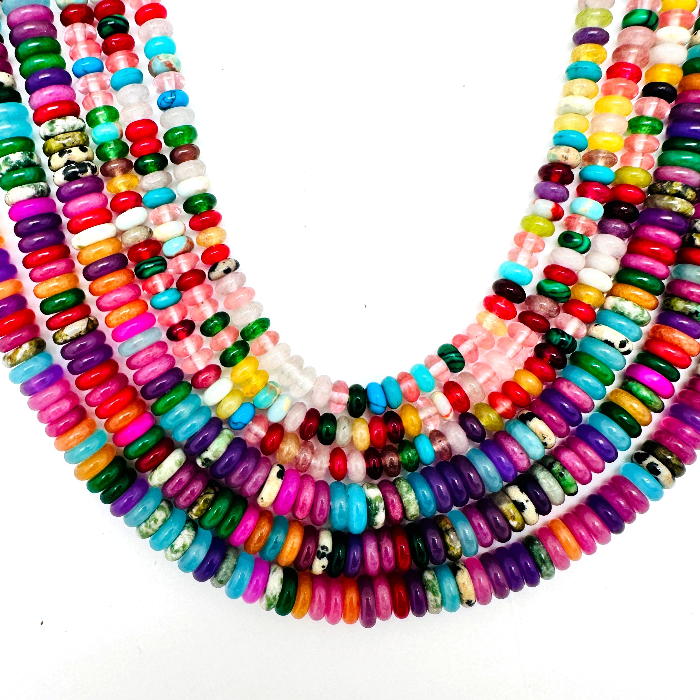 Mixed Gemstone Rondelles