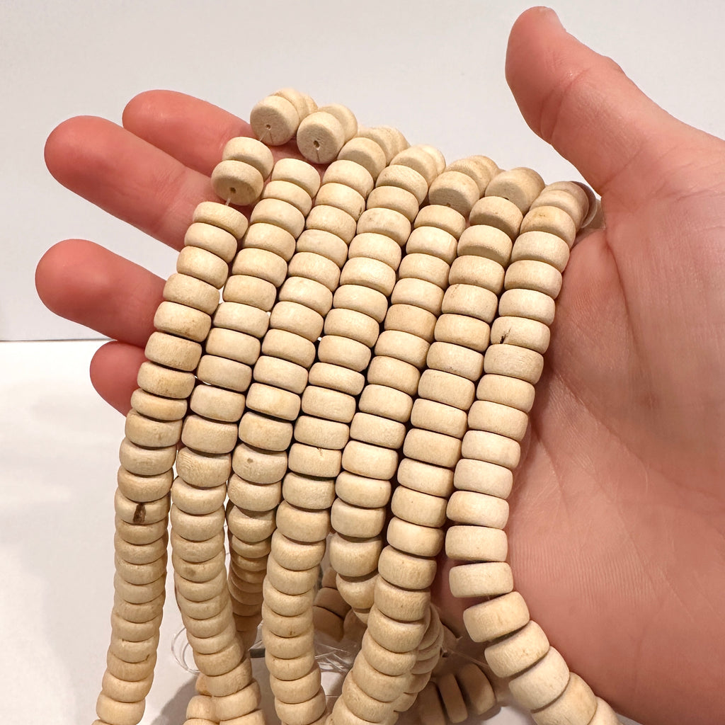 Light Coco Wood Rondelles