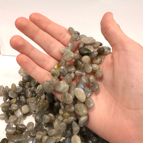 Top-Drilled Labradorite Tumbled Nuggets