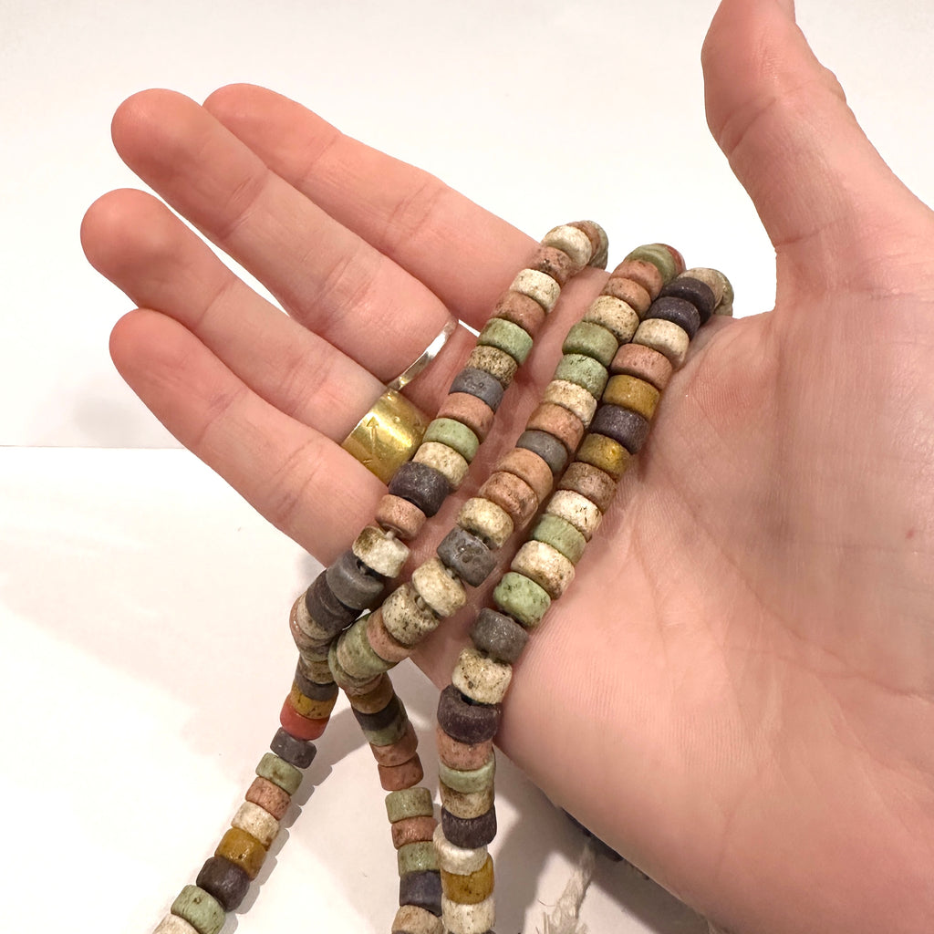 Indonesian Distressed Glass Rondelles