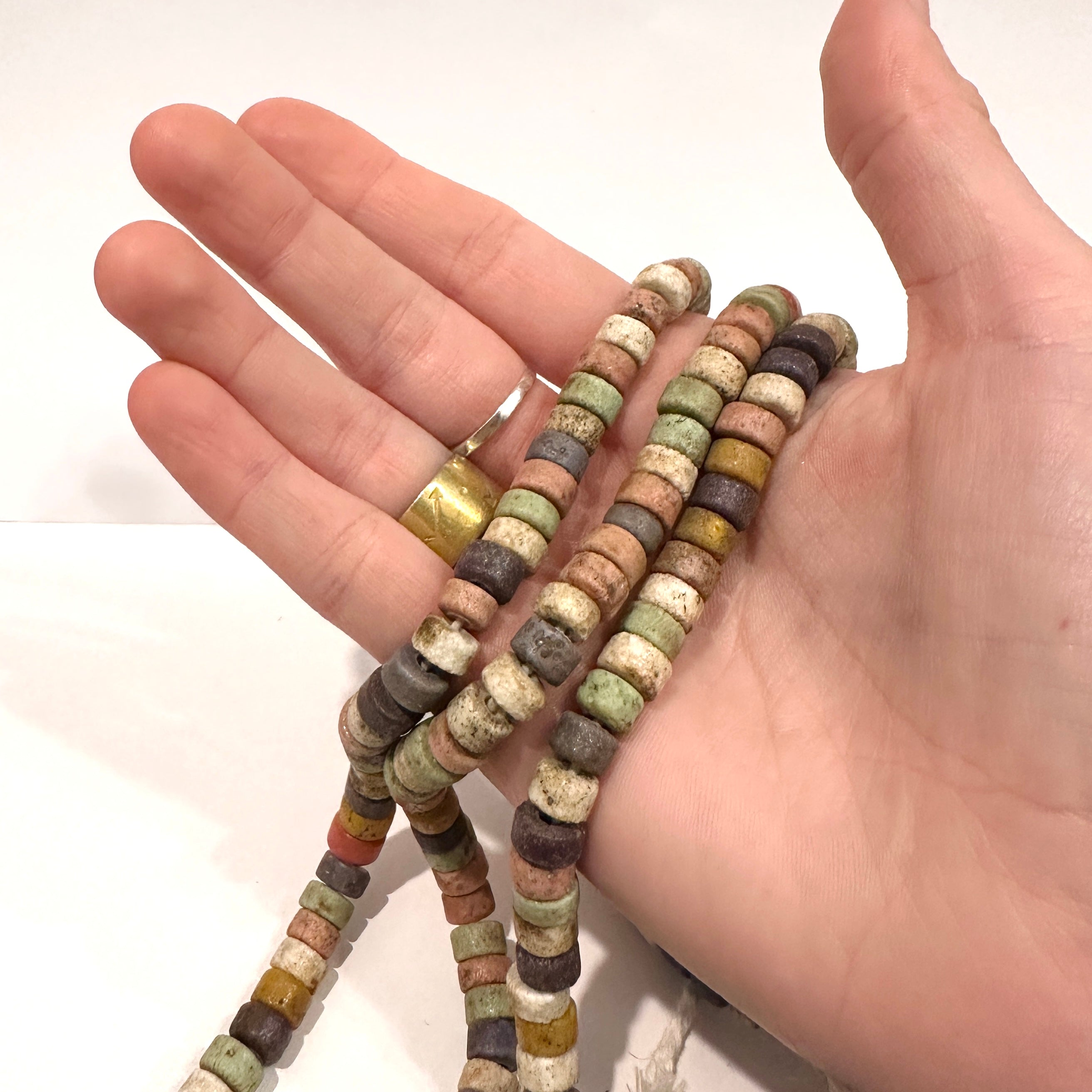 Indonesian Distressed Glass Rondelles