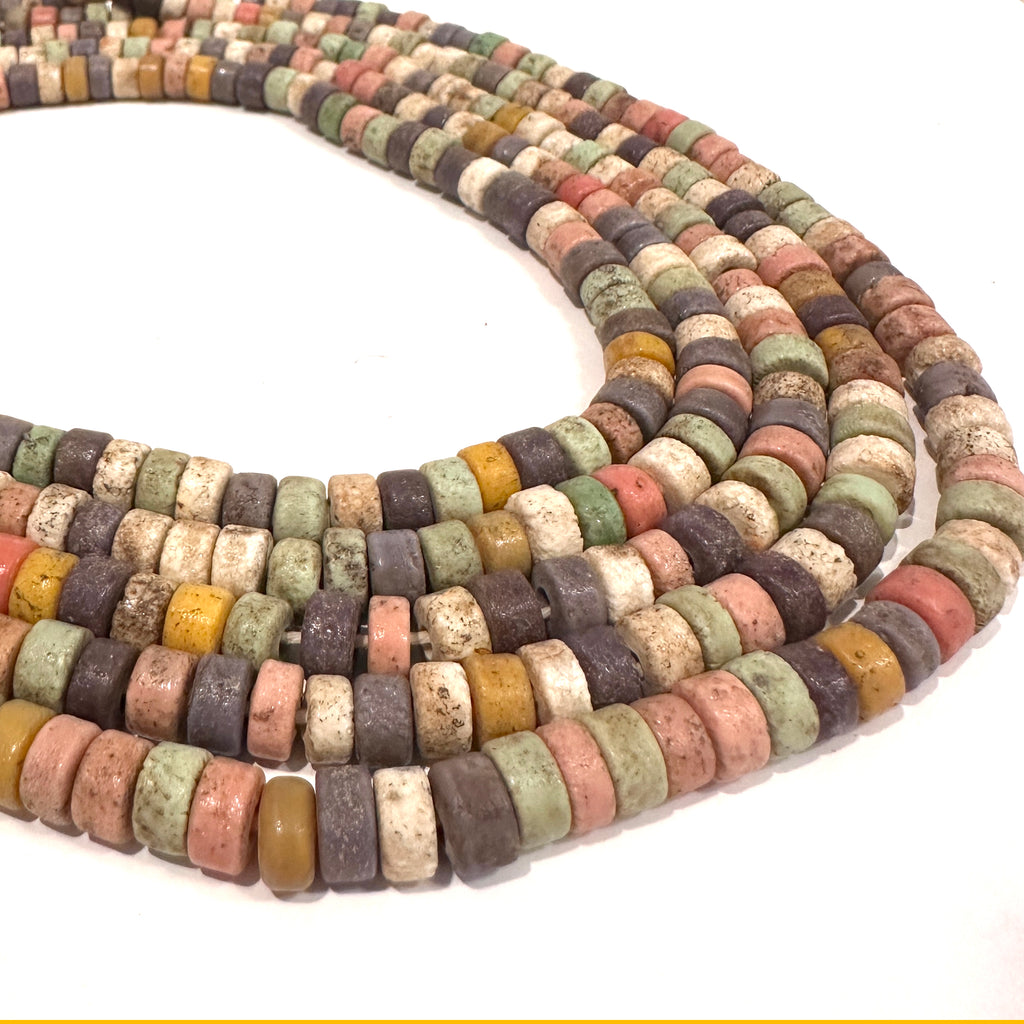 Indonesian Distressed Glass Rondelles