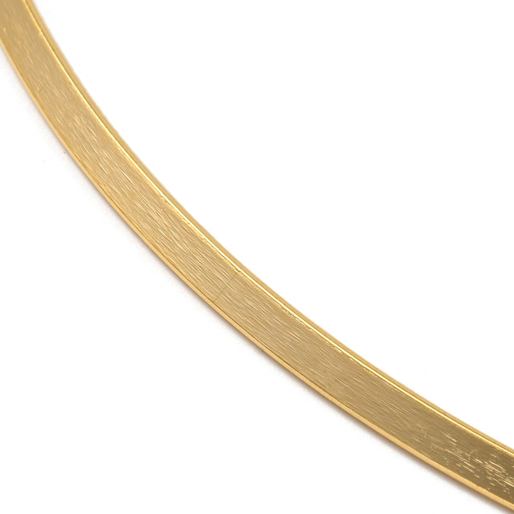 Curved Bar Pendant Necklace with Round Snake Chain - Plated Stainless - 17.9"