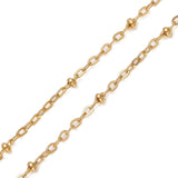 zoomed in section of golden satellite chain  over white background. 