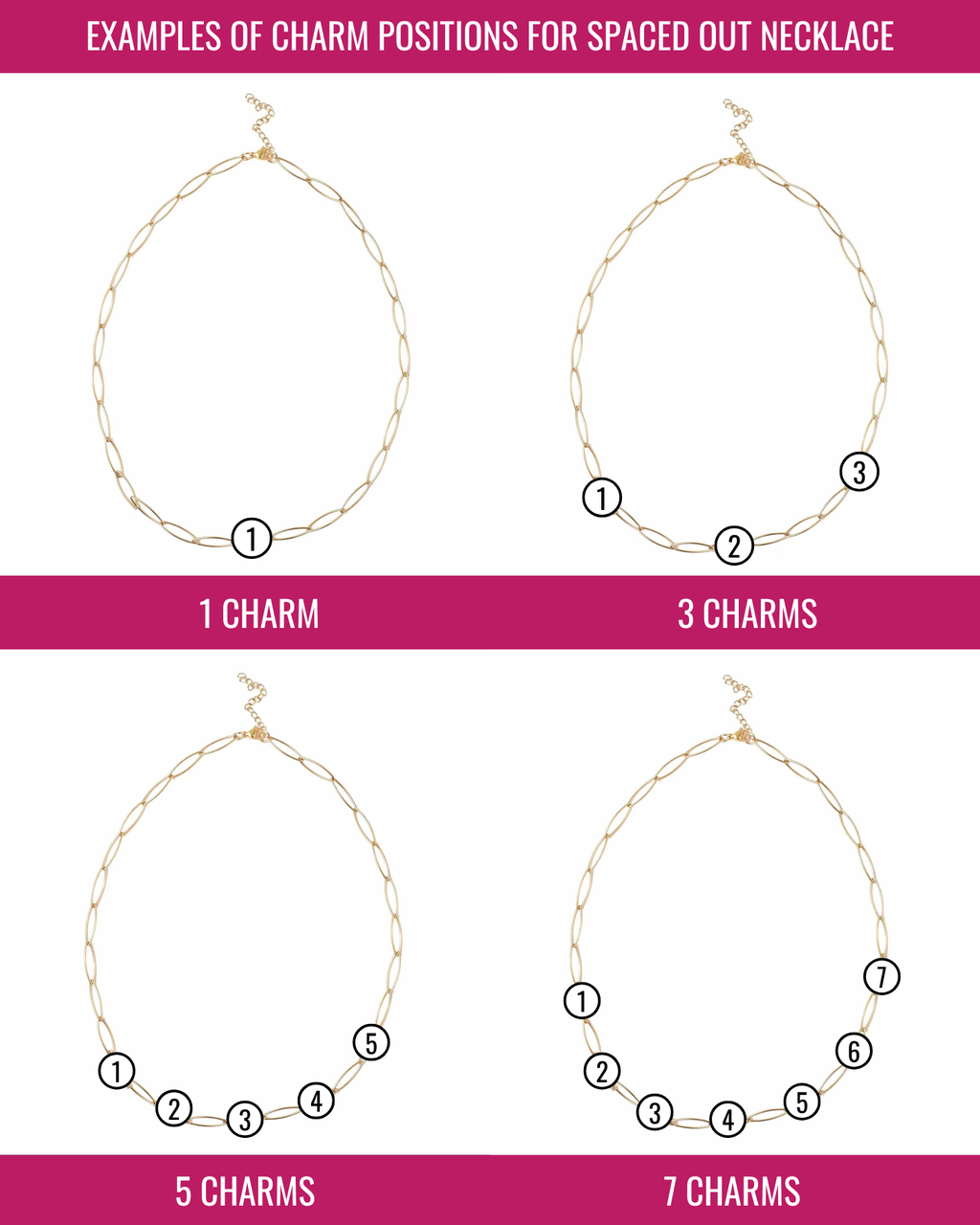 Virtual Charm Bar - Necklace with Spaced Out Charms