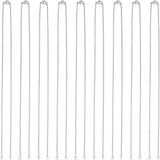 nine stainless steel cable chain necklace separated in the center with two jump rings ready to attach your favorite connector and a lobster claw clasp against a white background. 