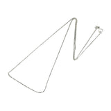 silver fine cable chain with spring ring clasp on white background. 