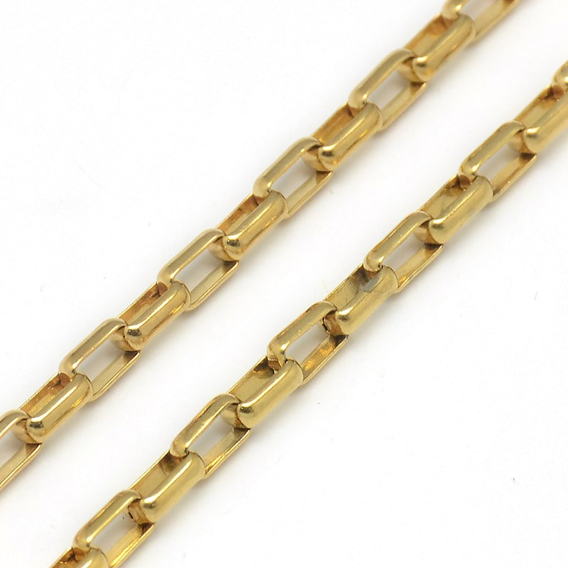 Rectangle Box Chain Necklace- Plated Stainless - 19.5