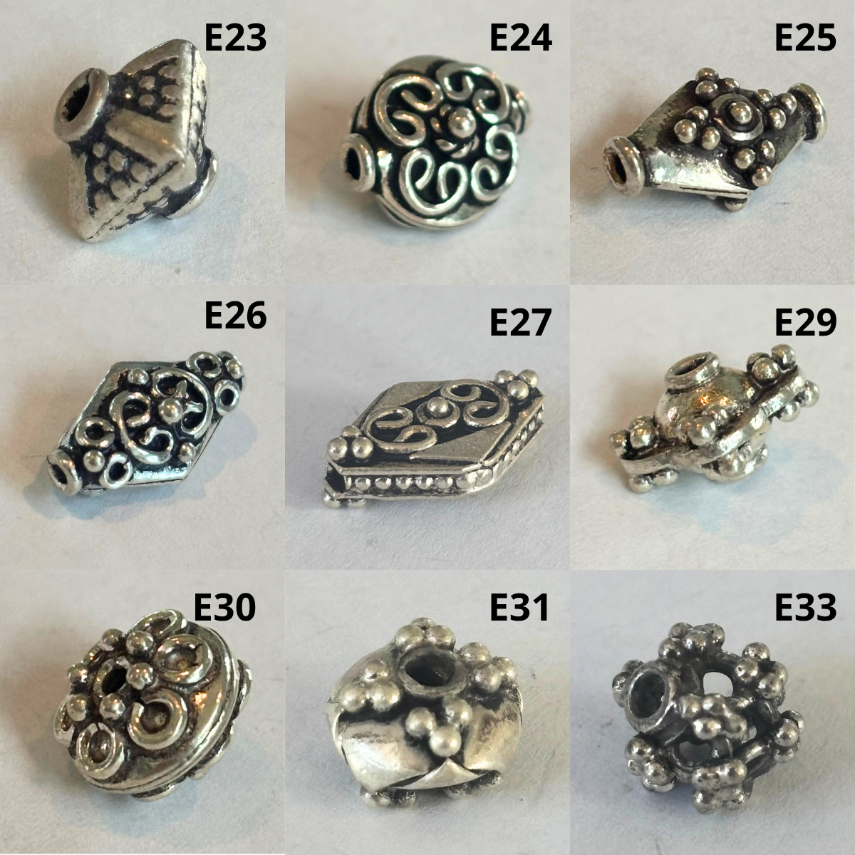 Bali Silver: Shaped Beads (pack)