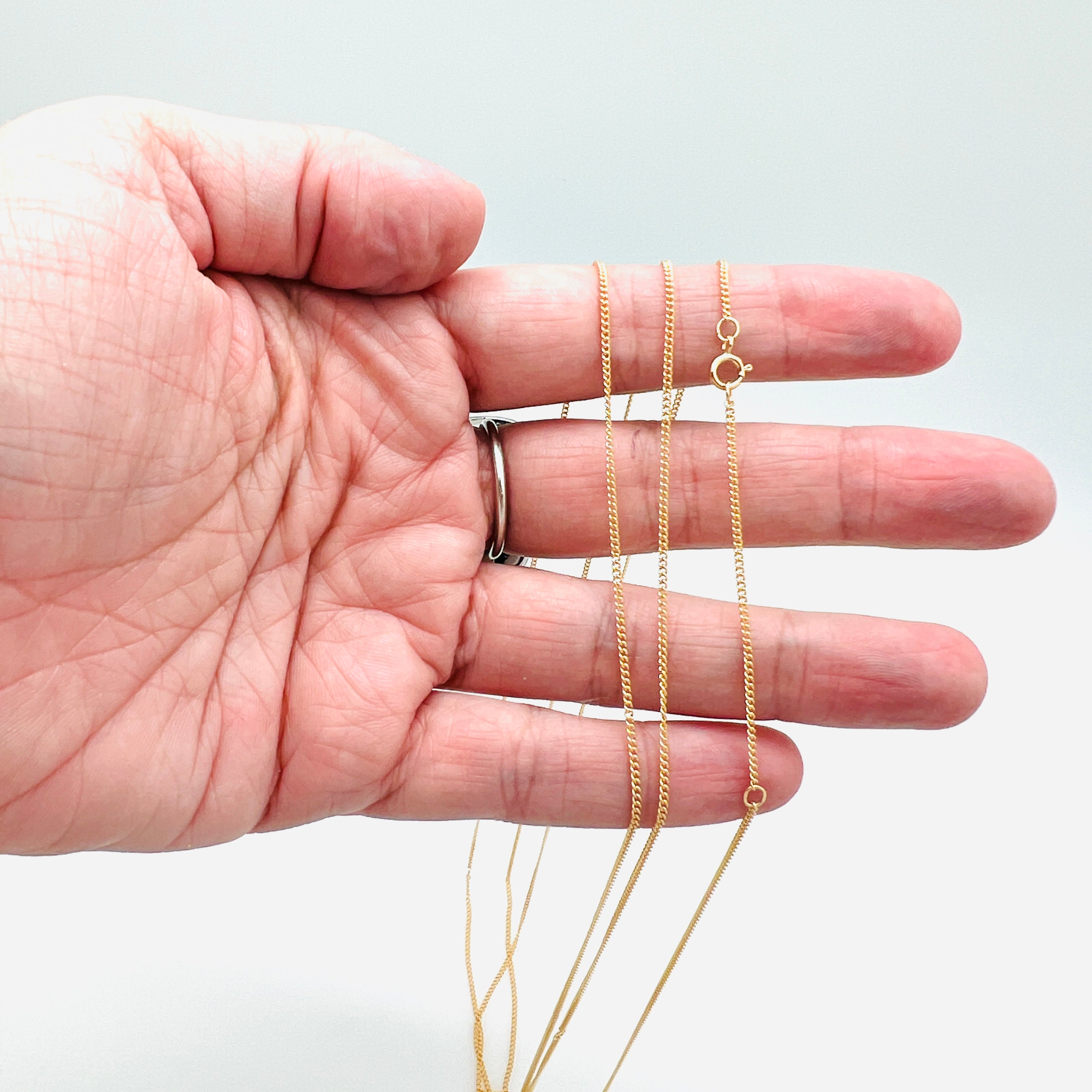 Gold-Filled Round Curb Link Chain 16” with Extender