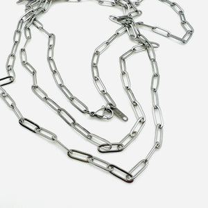 Medium Link Paperclip Chain - Stainless - 20"