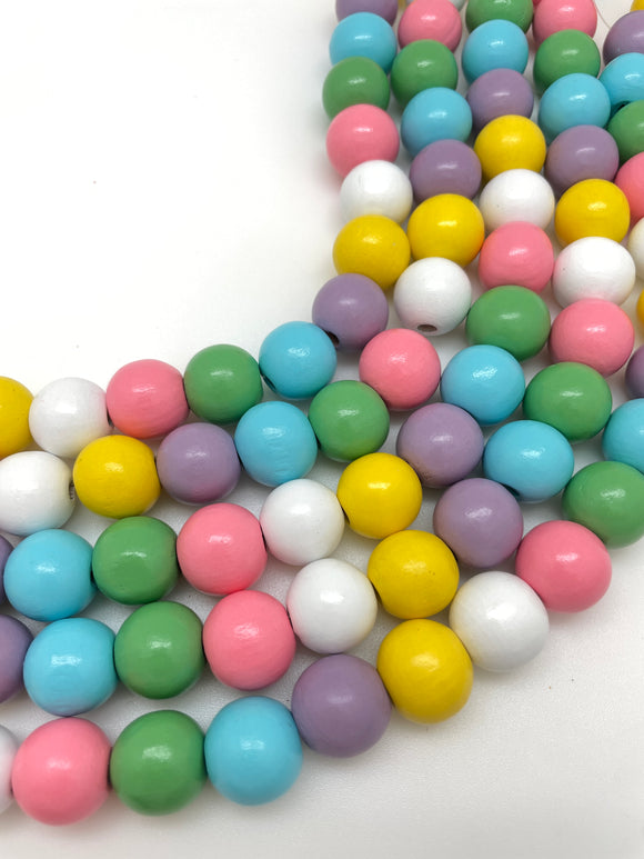 Pastel wooden gumball beads!!