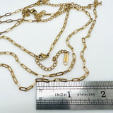 Small Paperclip Chain Necklace - Plated Stainless - 16.5"