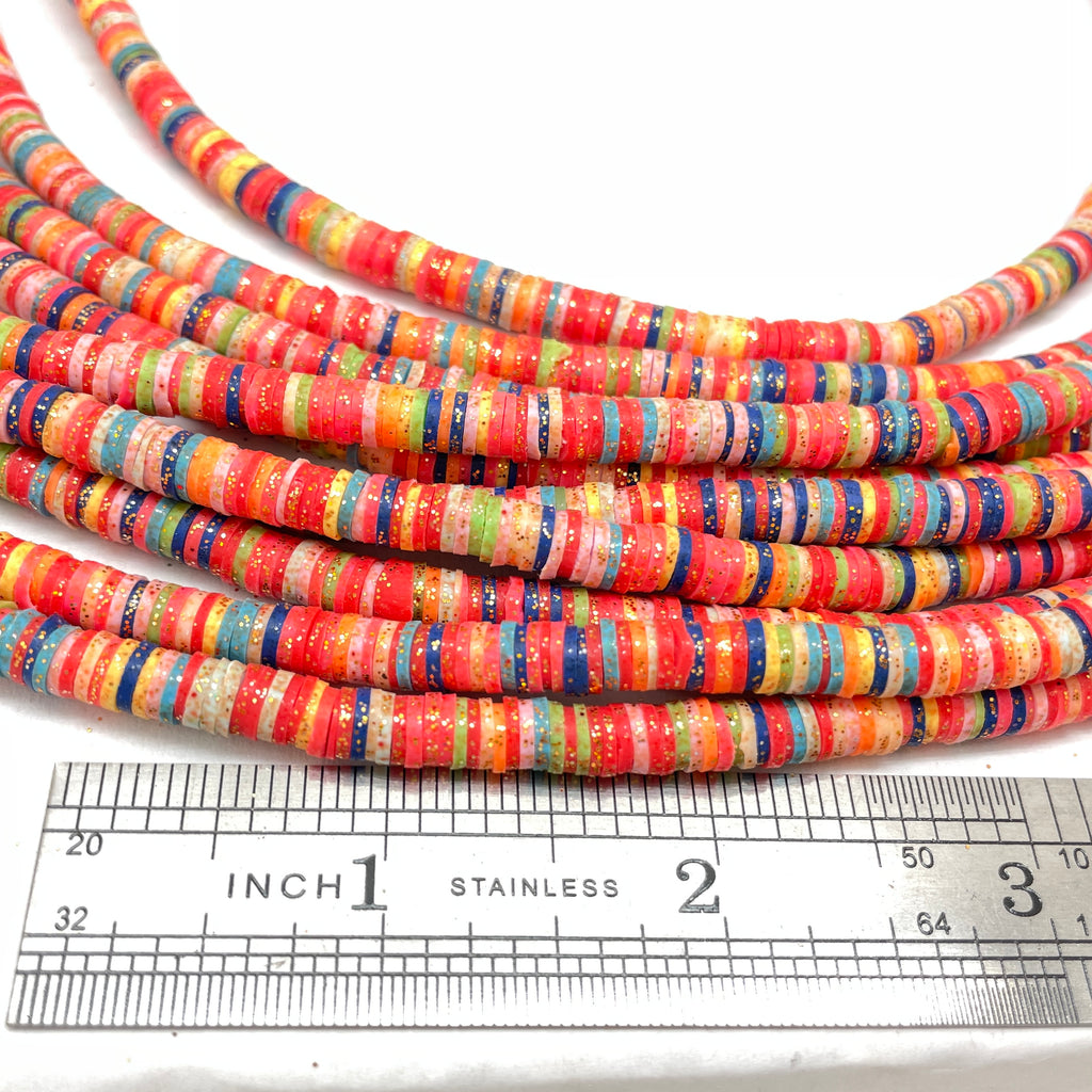 Glitter Polymer Disk Beads