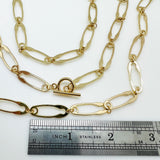 Safety Pin Link Necklace - Plated Brass - 17.5"