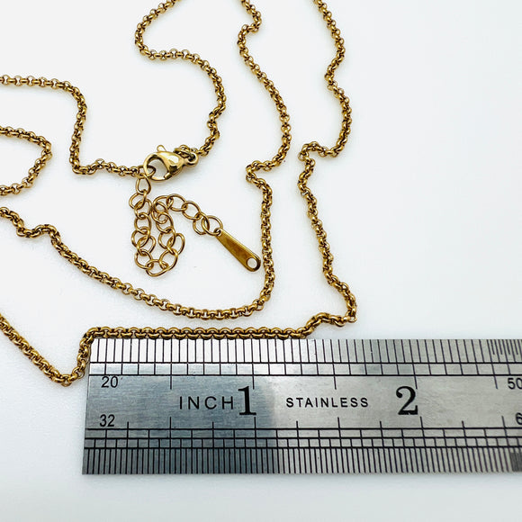 Small Rolo Chain Necklace - Plated Stainless - 17.5