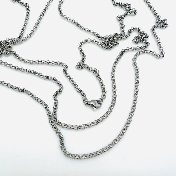 Rolo Chain Necklace (Med Links)  - Stainless - 23