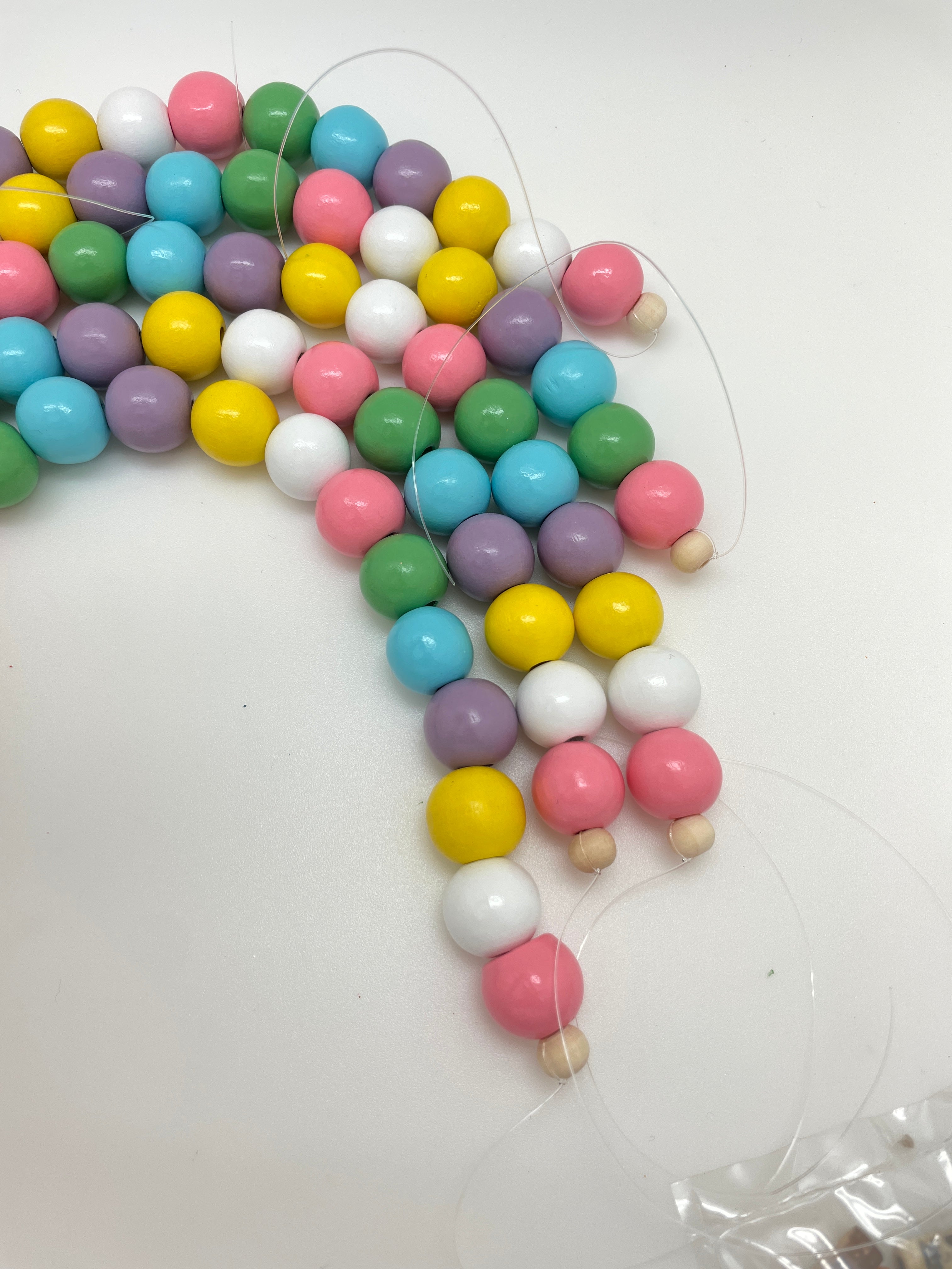 Pastel Wooden Gumball Beads