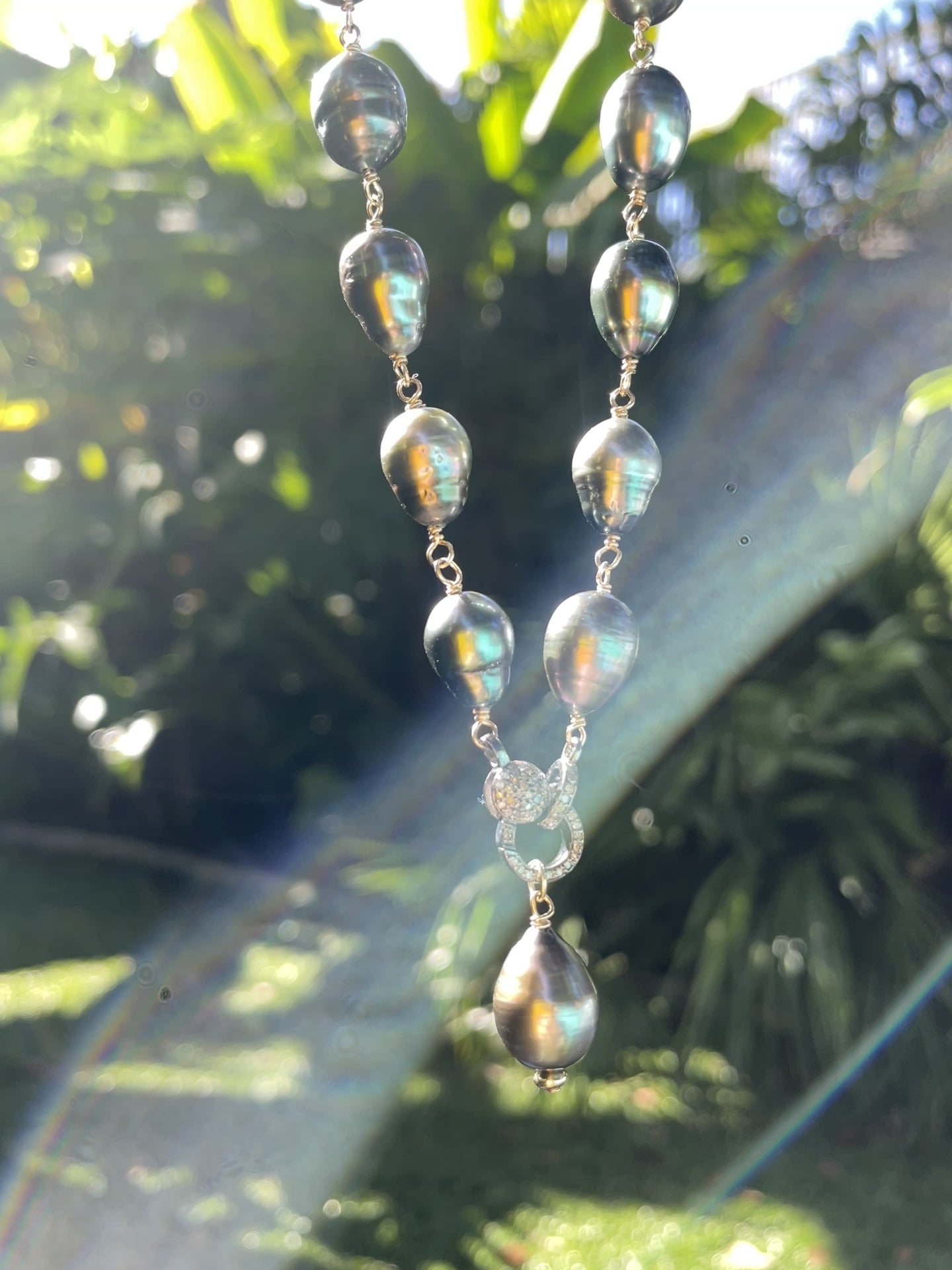 South Sea Tahitian Pearl Necklace with Diamond Clasp