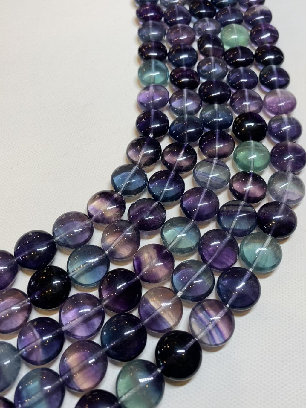 Rainbow Fluorite - AAA Quality 14mm Coins