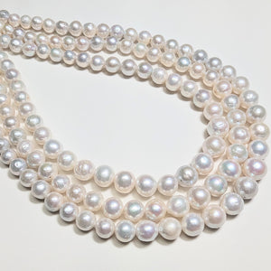 White Freshwater Off Round Pearls - 7mm