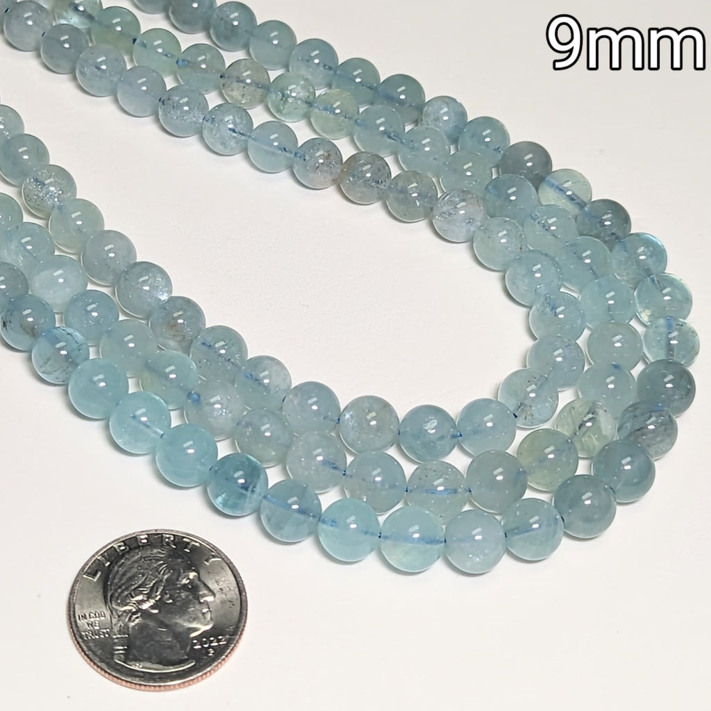 Aquamarine Round Beads