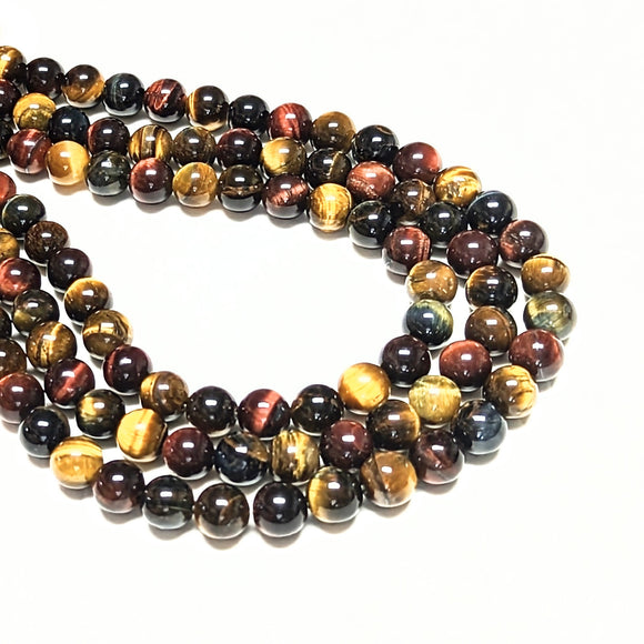 Multicolor Tiger's Eye Beads - 8mm