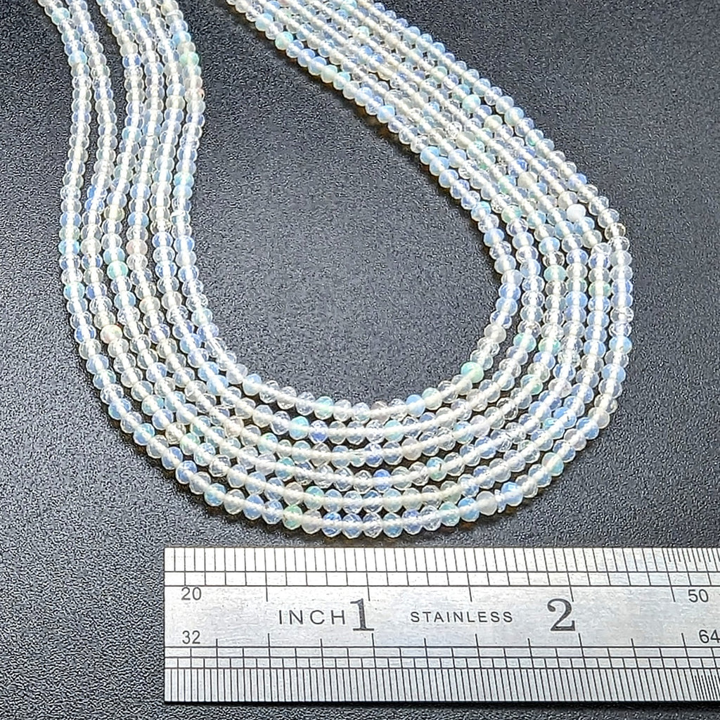 Opal Faceted Rondelles - 3mm
