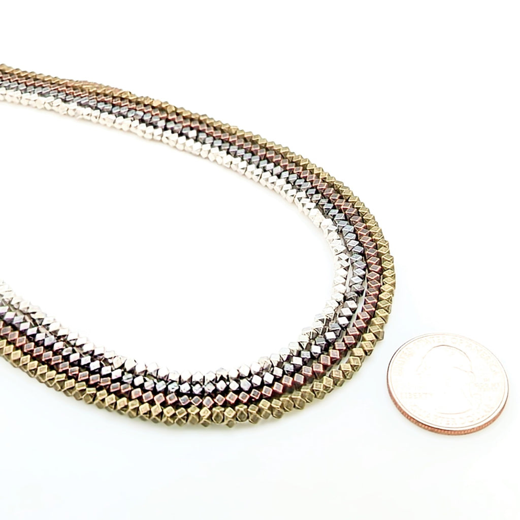 Plated Pewter Faceted Rondelles