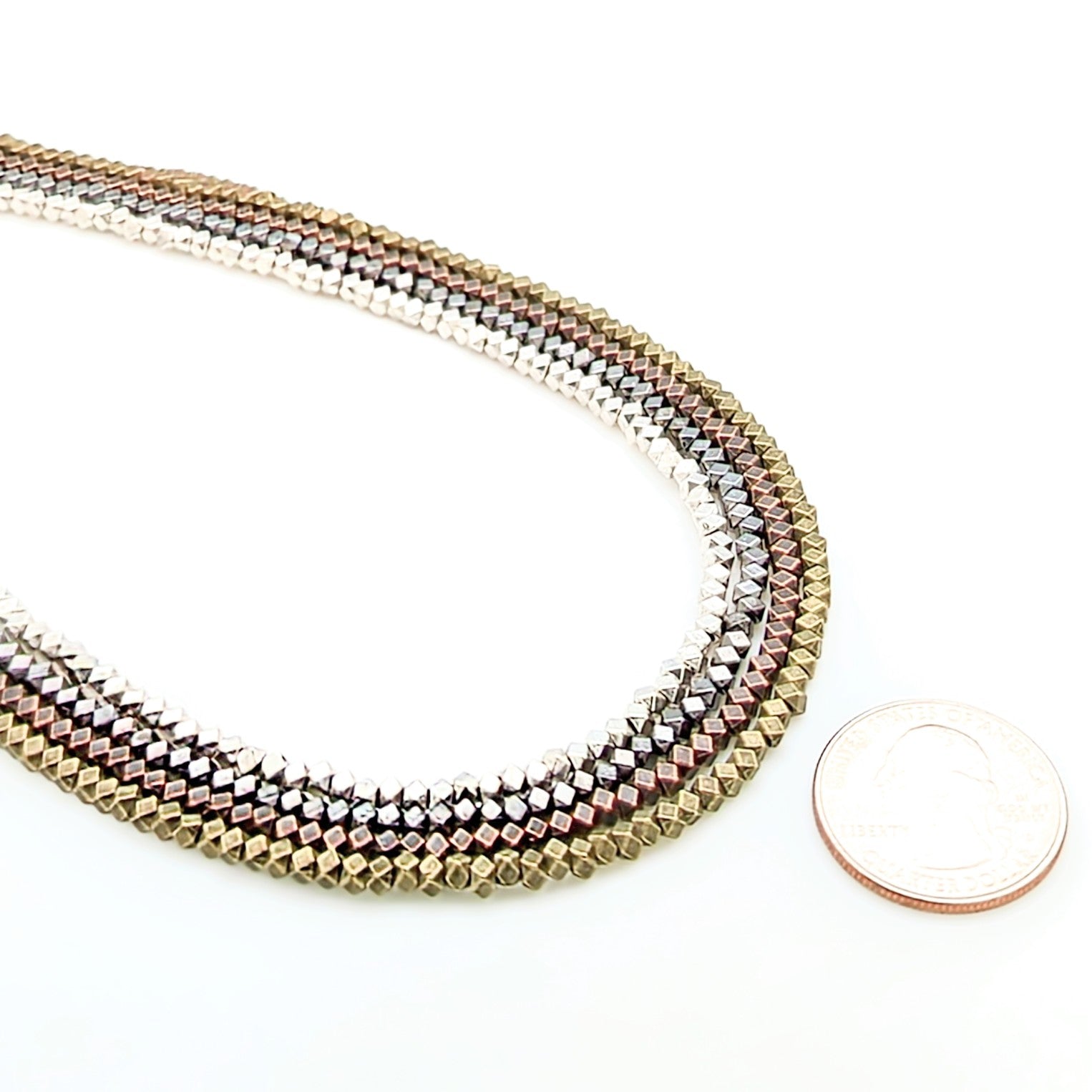 Plated Pewter Faceted Rondelles