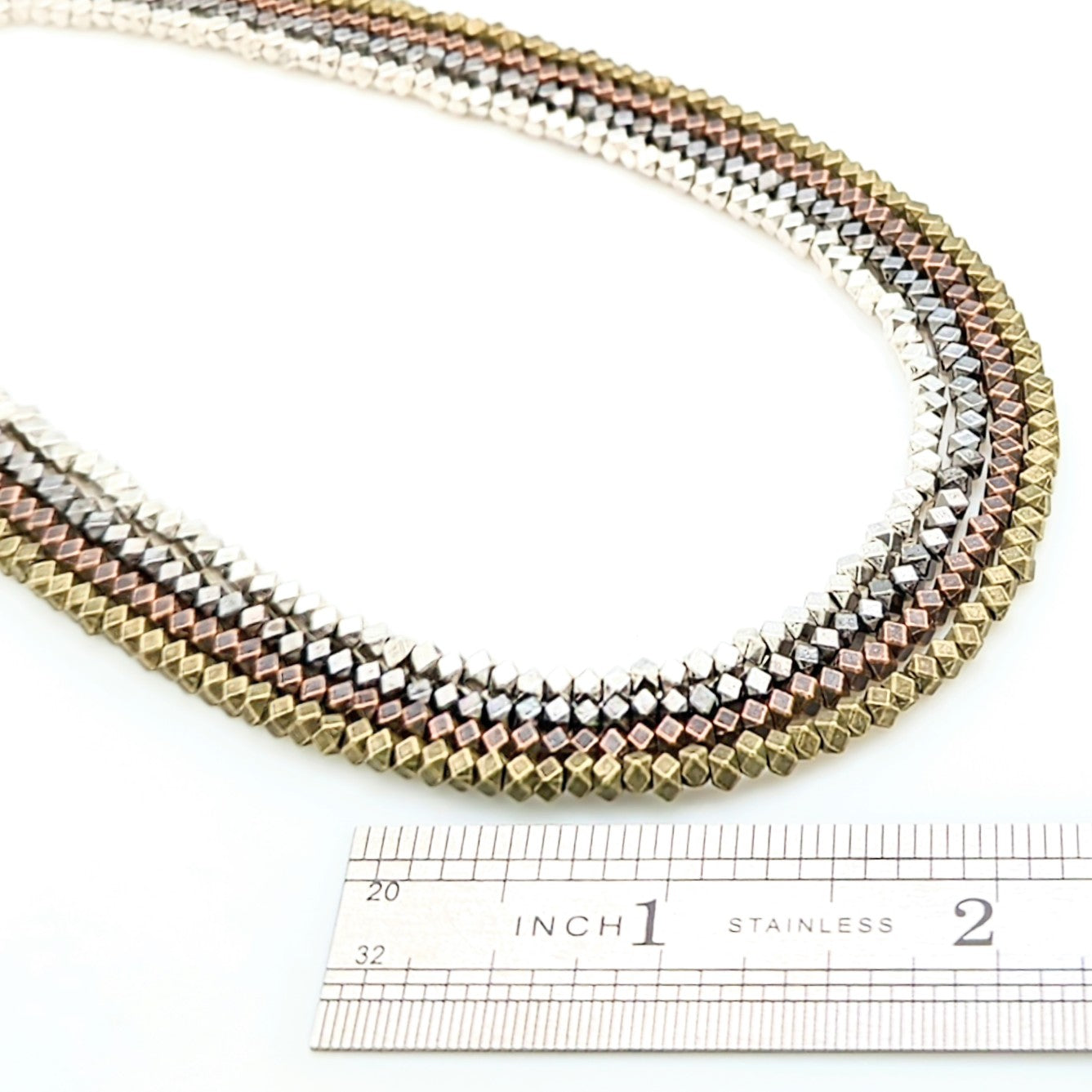 Plated Pewter Faceted Rondelles