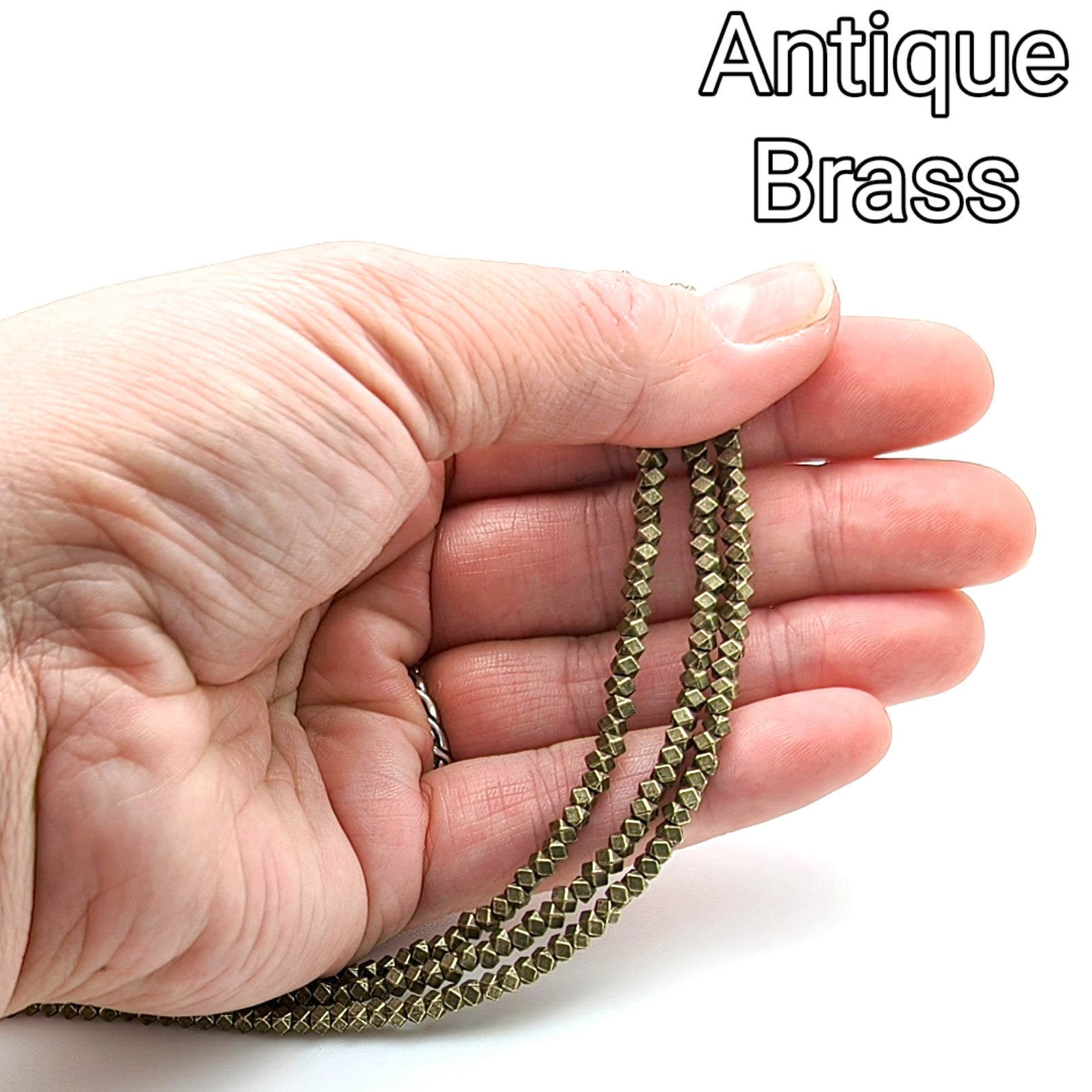 Plated Pewter Faceted Rondelles