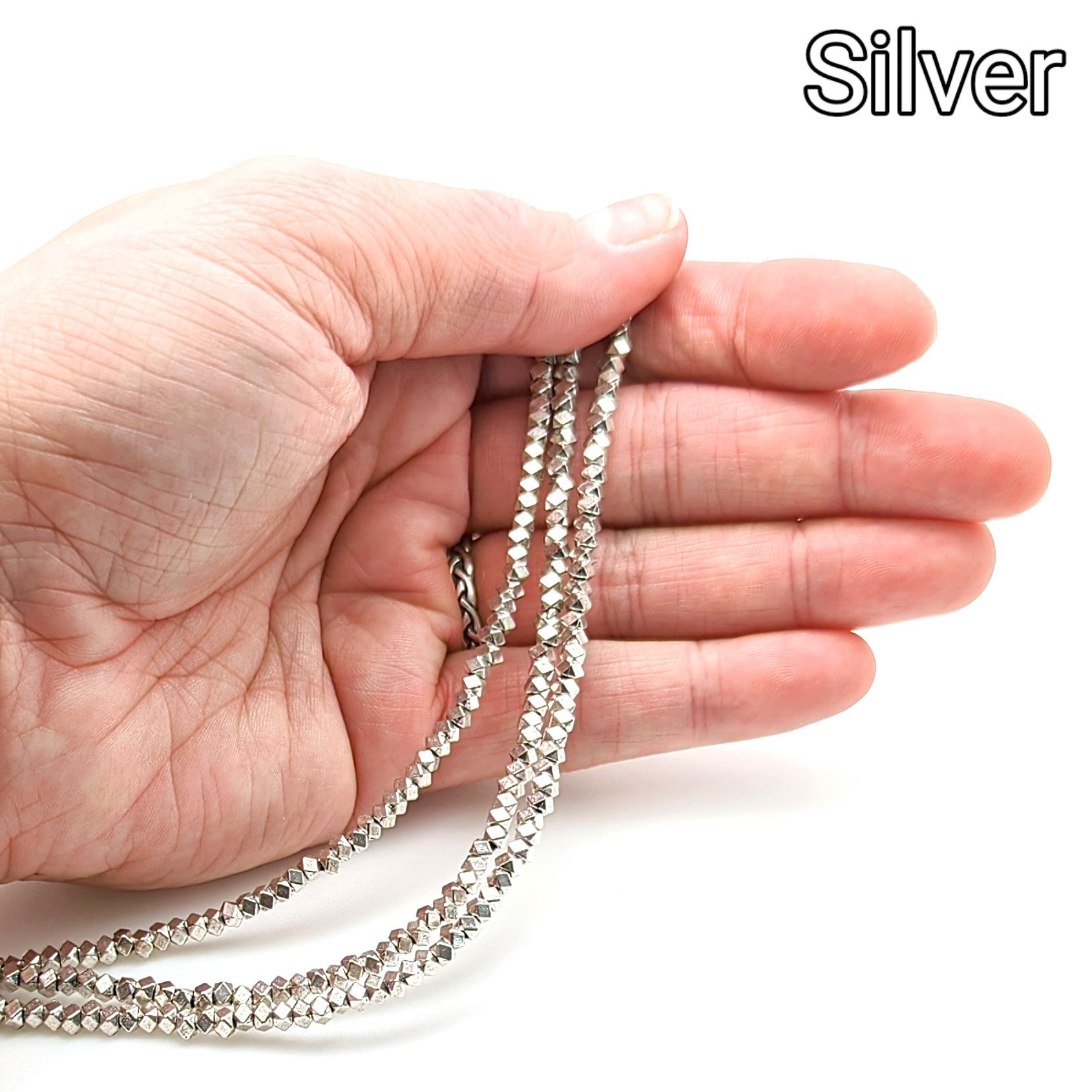 Plated Pewter Faceted Rondelles