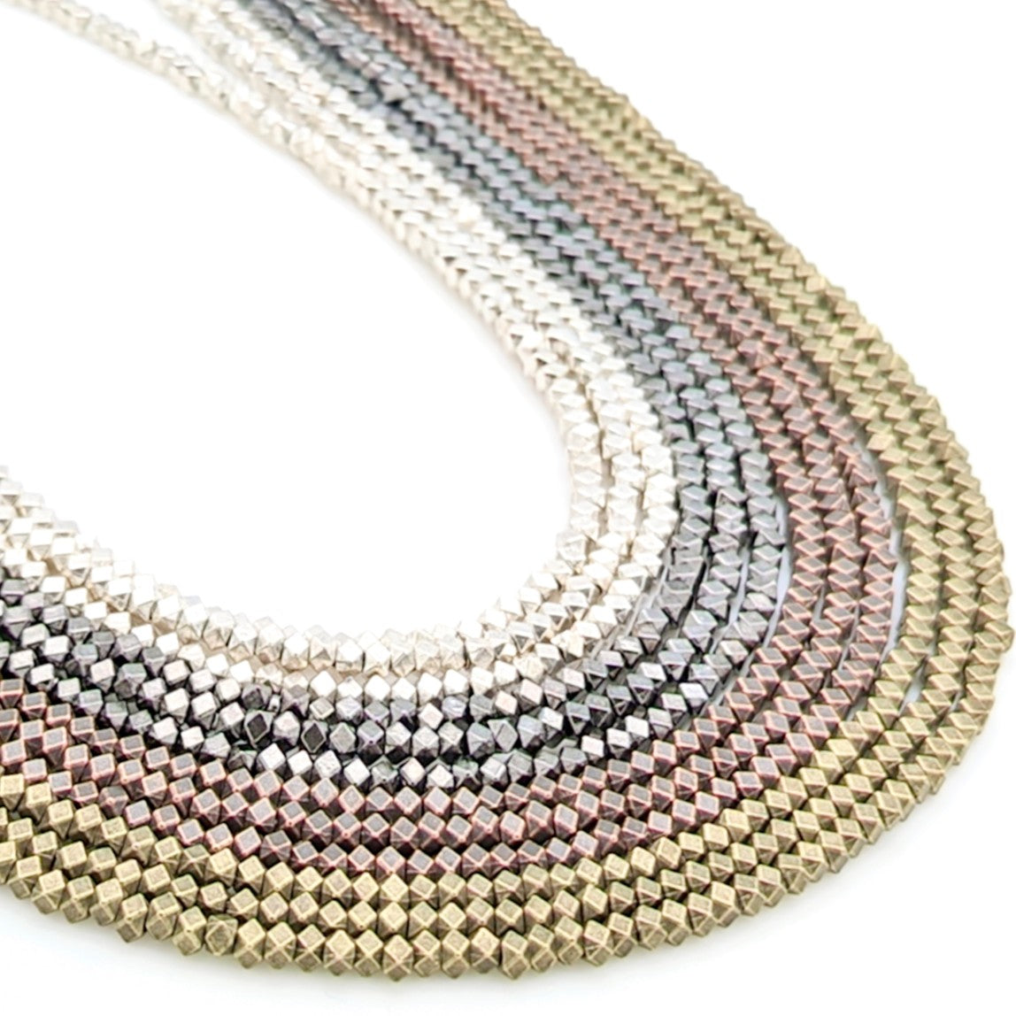 Plated Pewter Faceted Rondelles