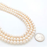 7 - 8 mm Round White Freshwater Pearls