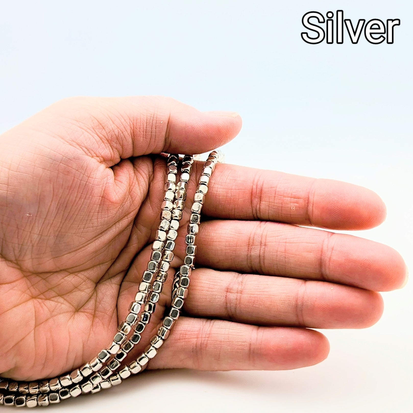 Plated Pewter 3x4mm Soft Cube