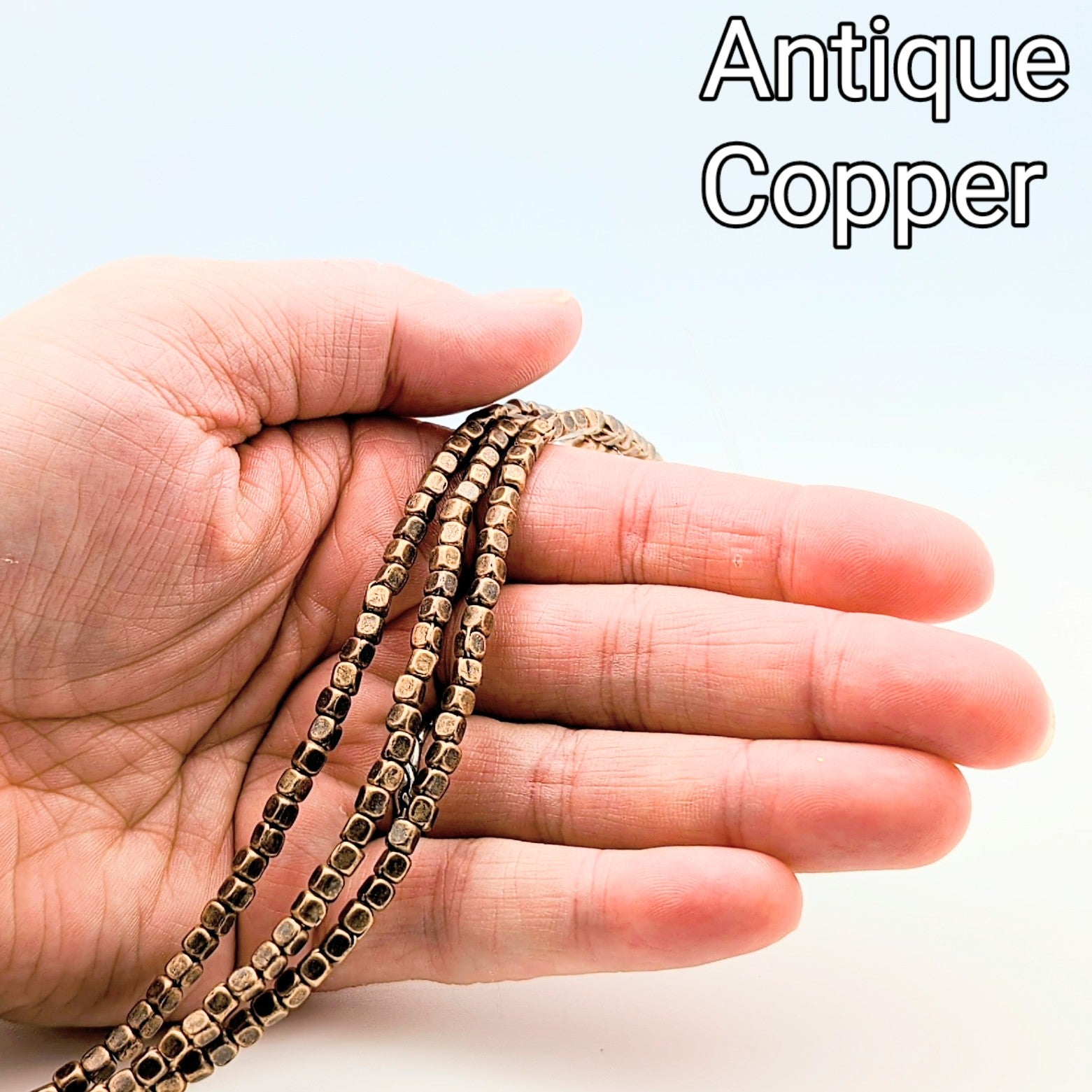 Plated Pewter 3x4mm Soft Cube