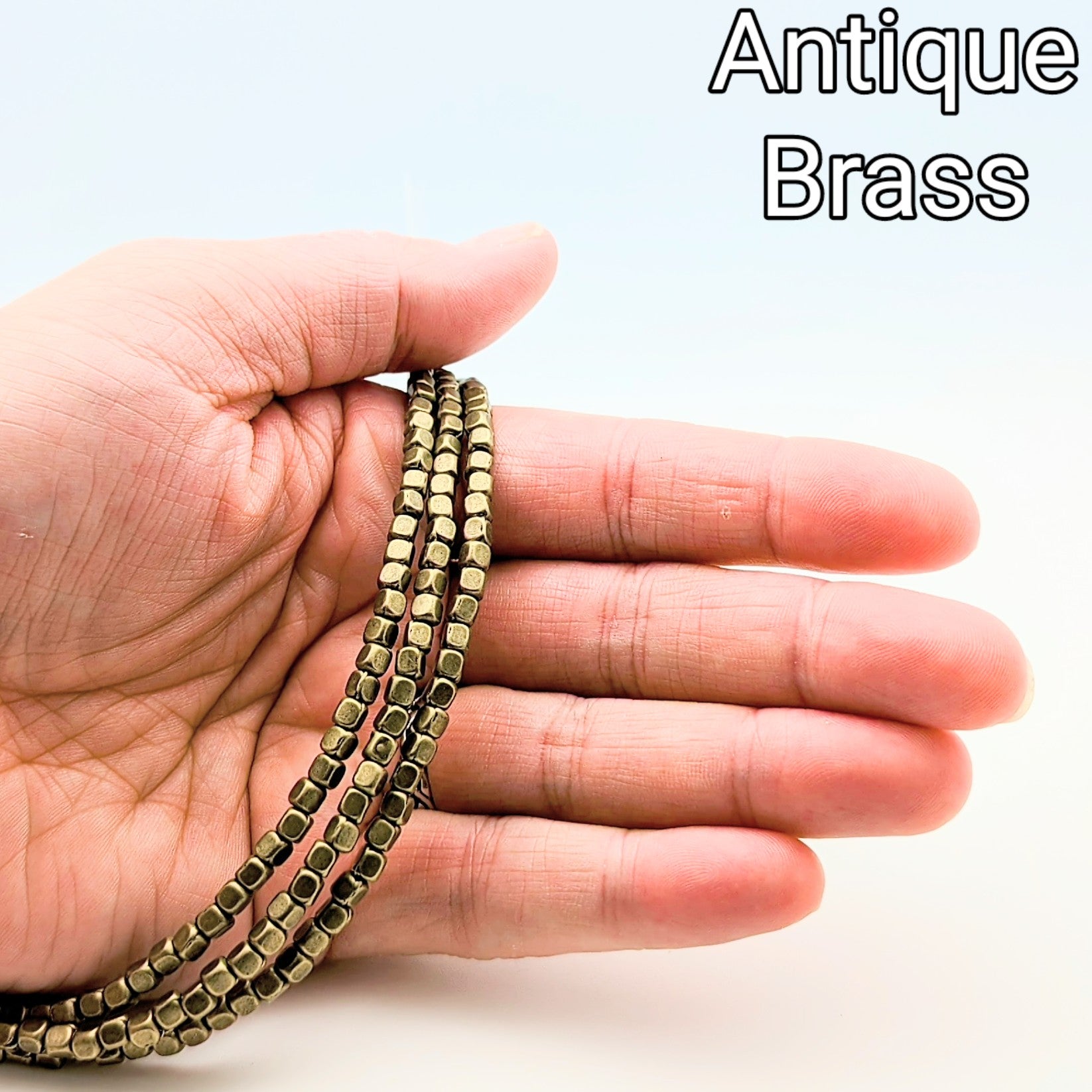 Plated Pewter 3x4mm Soft Cube