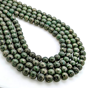 Green Pyrite Rounds - 8mm