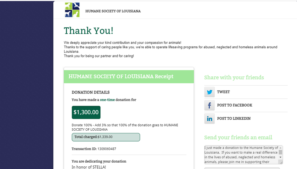 Stella Pin: Supporting The Humane Society of Louisiana