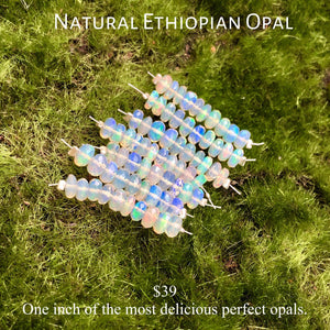 Ethiopian Black or White Opal - 1" Strands
