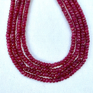 Dyed Faceted Ruby Strand
