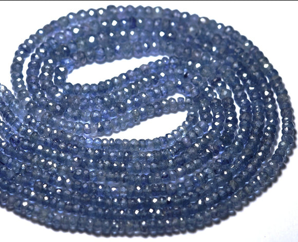 Natural Burmese Sapphire Rondelle Beads