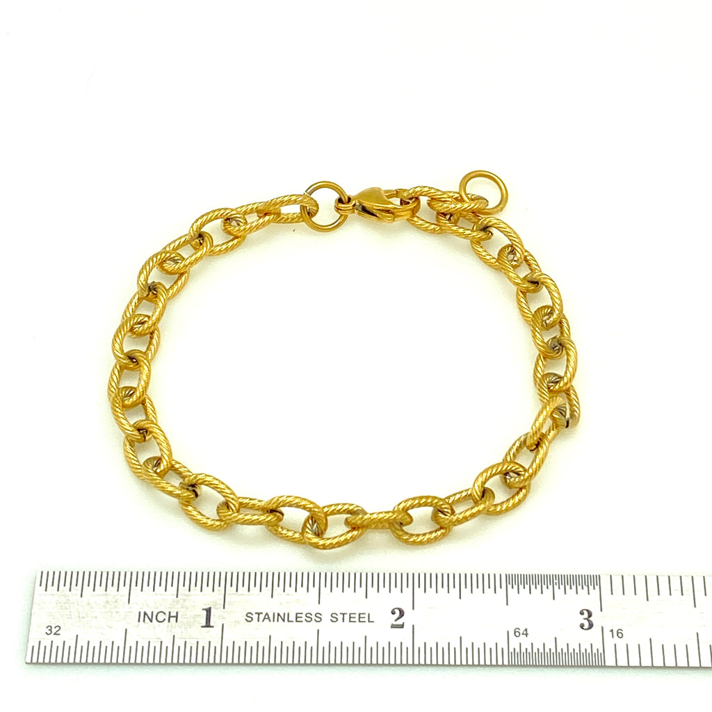 Twisted Chain Bracelet - Plated Stainless - 8.25"