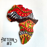 wooden shapes printed wooden shapes Africa outline of Africa beading supplies jewelry supplies