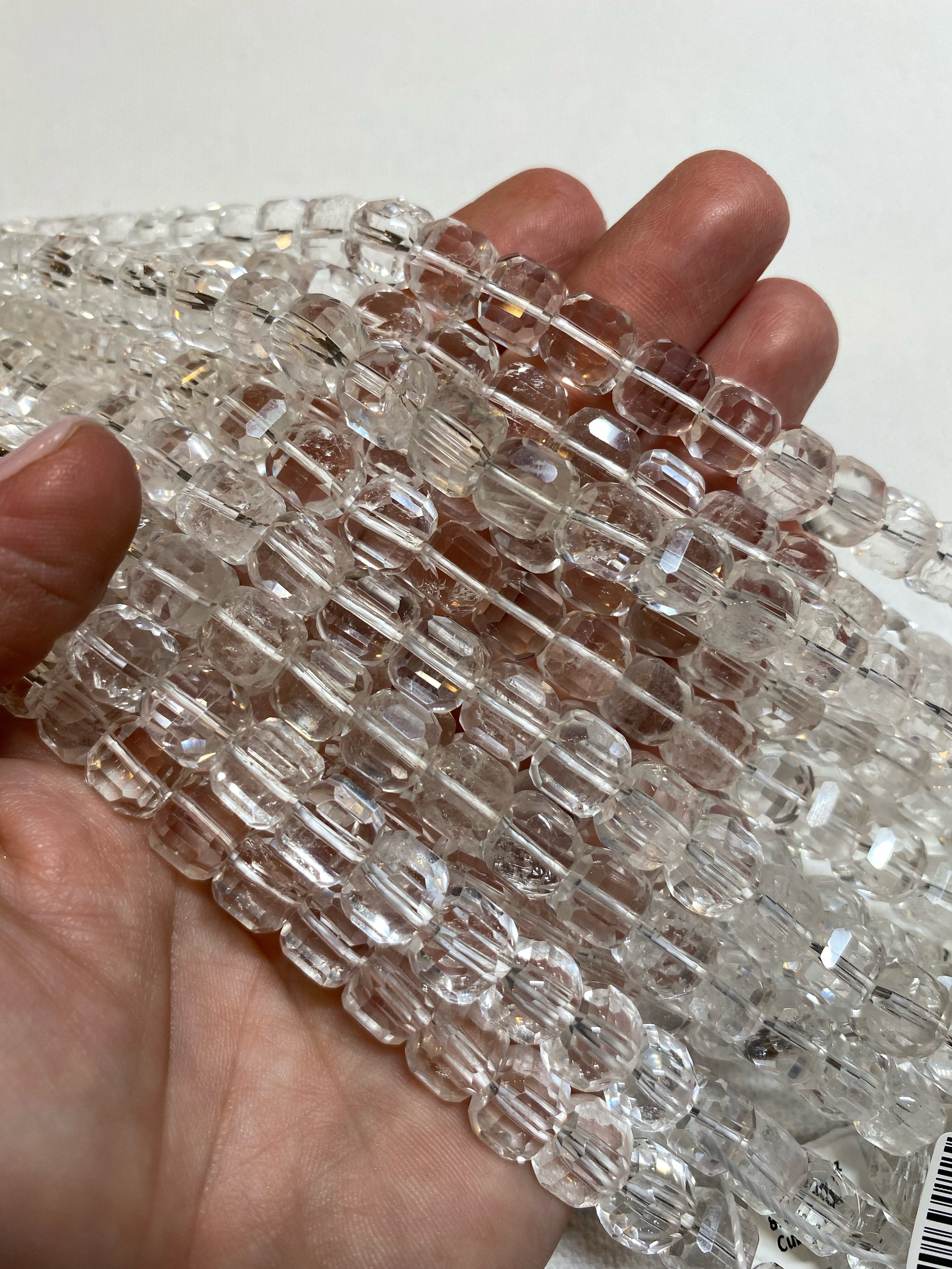 Clear Quartz 8mm Faceted Cubes