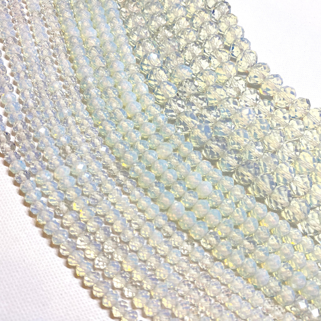 Opalite Faceted Rondelles AAA Quality
