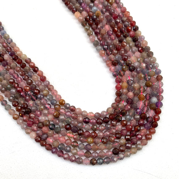 Ruby and Sapphire Faceted Mixed Strands