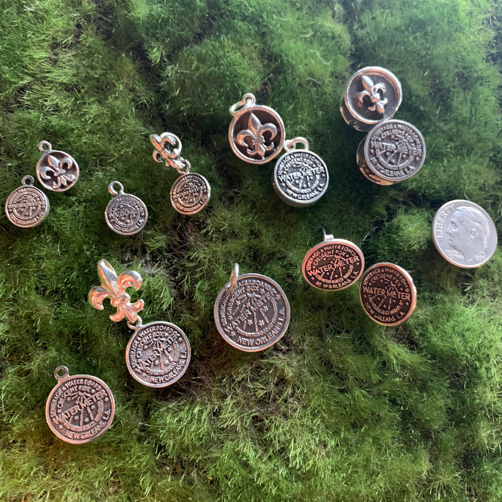 Sterling Silver Water Meter Charms and Earrings